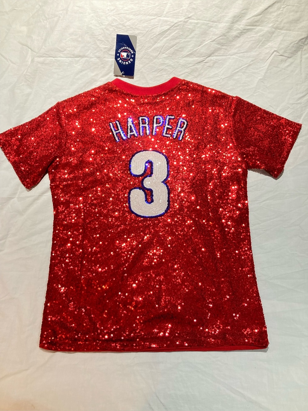 Bryce Harper Sequin Jersey Shirt, Women’s size medium, NWT!